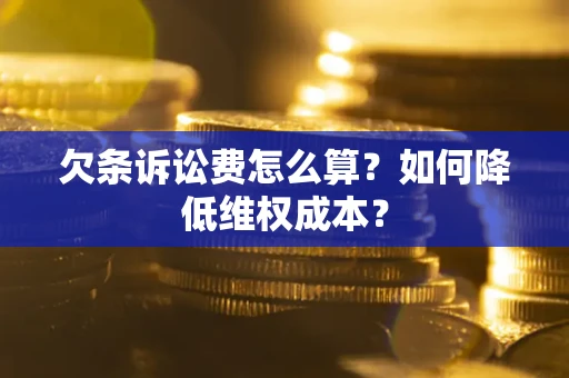 武汉欠条诉讼费怎么算？如何降低维权成本？