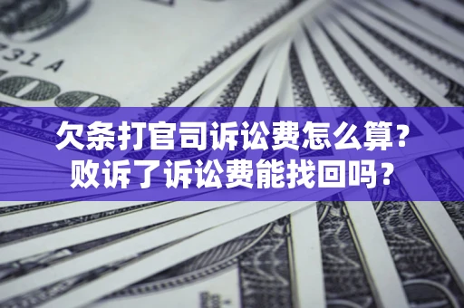武汉欠条打官司诉讼费怎么算？败诉了诉讼费能找回吗？